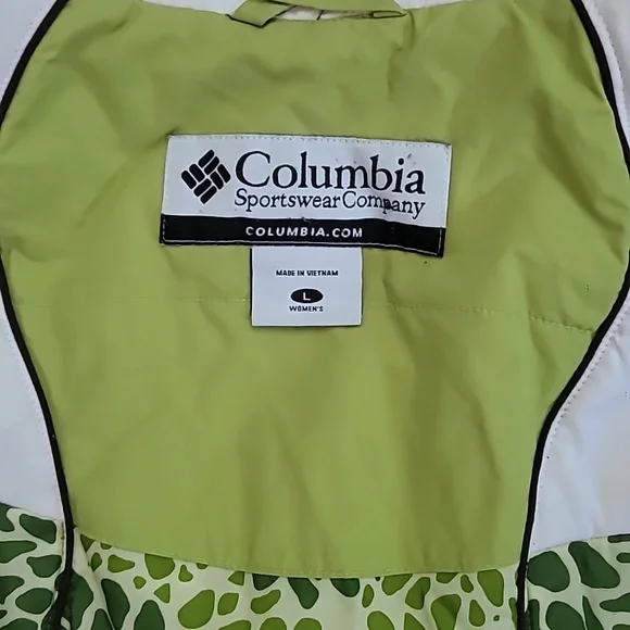 Columbia Green & Black Ski Coat Size Large Nice & Thick - Picture 7 of 9